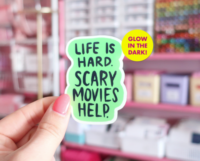 Scary movies help glow in the dark sticker