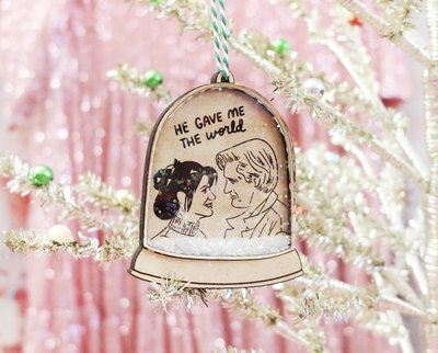 While You Were Sleeping snow globe Christmas ornament