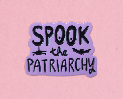 Spook the patriarchy enamel lapel pin