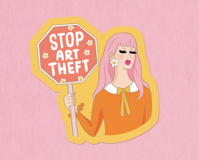 Stop art theft sticker