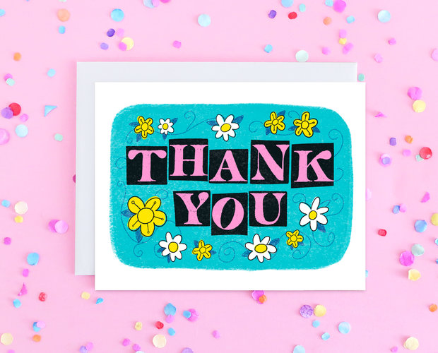 Thank You retro style greeting card
