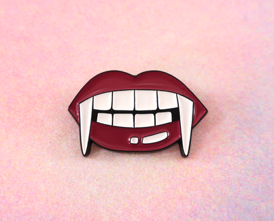 Vampire teeth purse charm