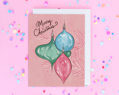 Vintage inspired ornament Christmas card