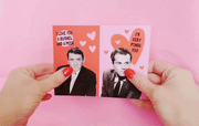 Fold and tear classic movie valentines