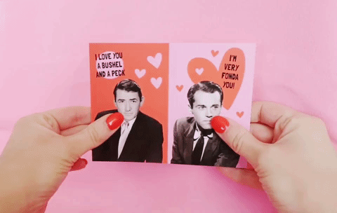 Fold and tear classic movie valentines
