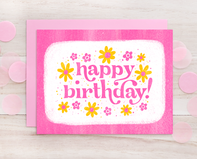 Happy Birthday retro style greeting card