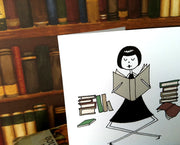 Printable bookworm note cards