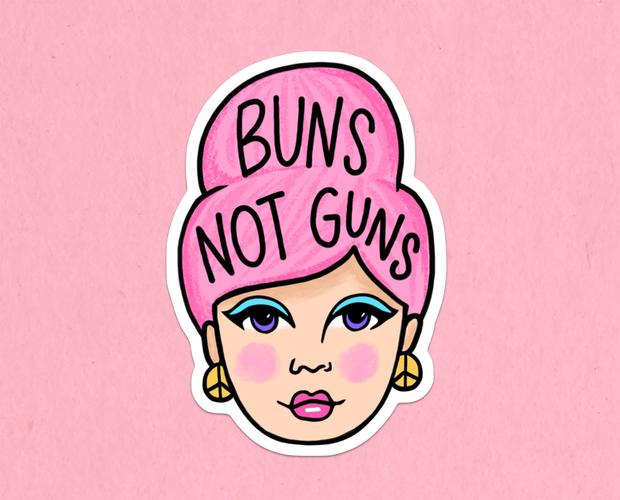 Buns not guns sticker