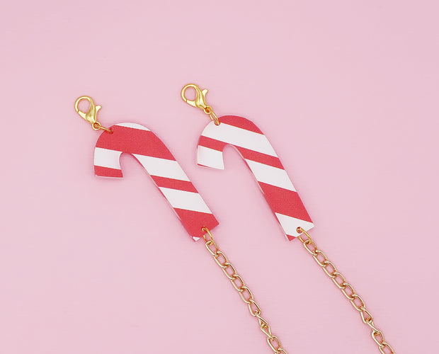 Candy canes face mask chain