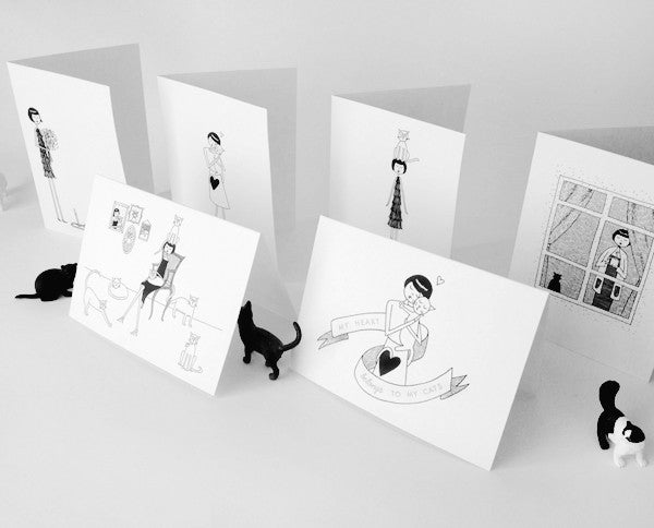 Printable cat lady note cards