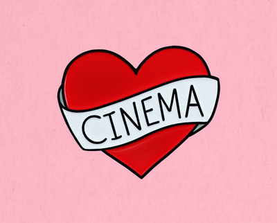 Cinema heart enamel lapel pin