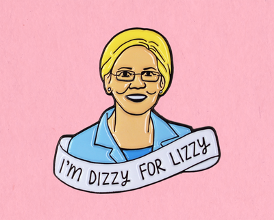 Elizabeth Warren enamel lapel pin