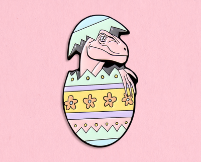 Easter egg dinosaur enamel lapel pin
