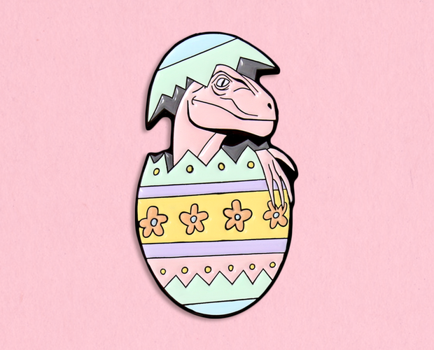 Easter egg dinosaur enamel lapel pin