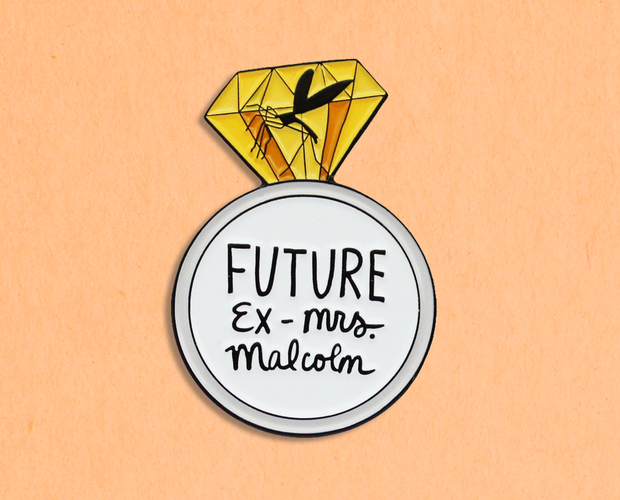 Future Ex-Mrs. Malcolm enamel lapel pin
