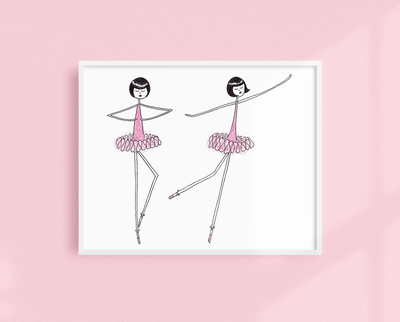 Flapper Ballerinas art print