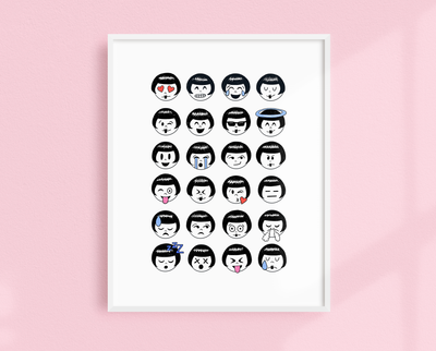 Flapper emoji art print