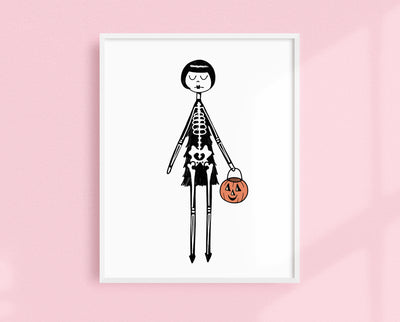 Skeleton flapper art print