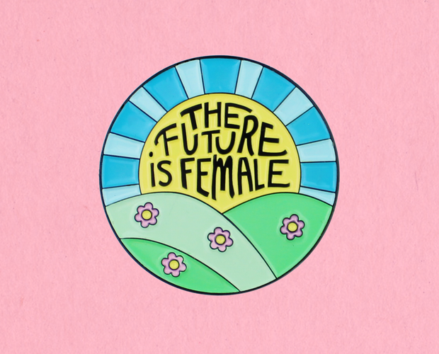 Future is female enamel lapel pin