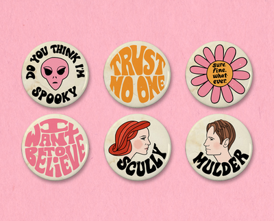 Groovy X-Files button set