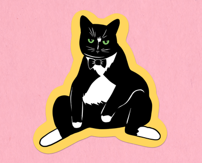 Harry tuxedo cat sticker
