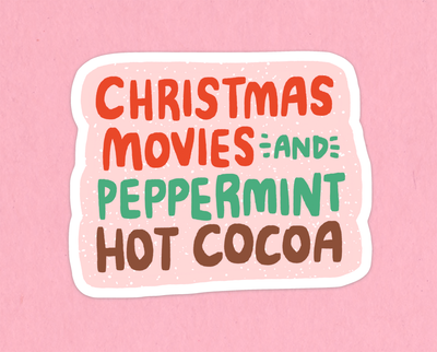 Christmas movies and hot cocoa sticker