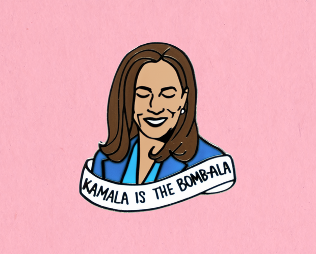 Kamala is the bomb-ala enamel lapel pin