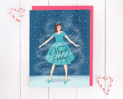 Magical holiday Christmas card