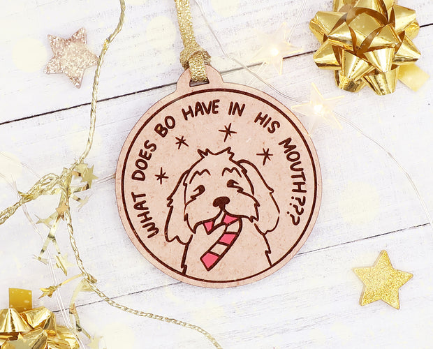 What does Bo have Christmas ornament