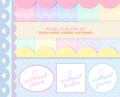 Pastel Scallops digital kit