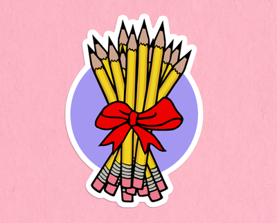Bouquet of sharpened pencils sticker