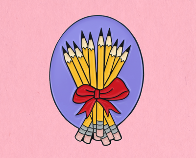 Bouquet of sharpened pencils enamel lapel pin