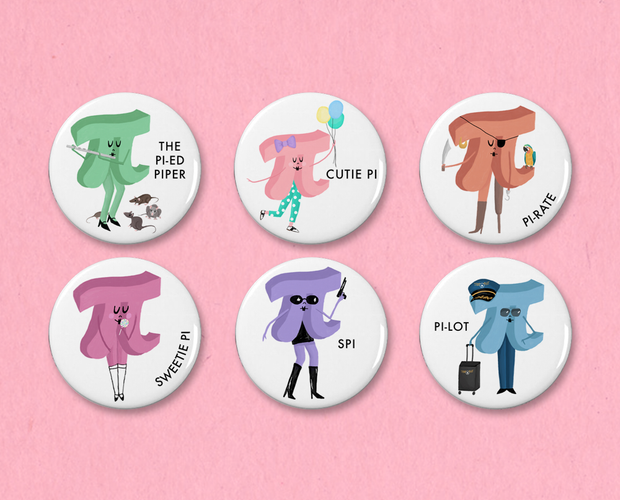 Pi Girls button set