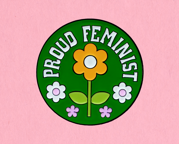 Proud Feminist enamel lapel pin