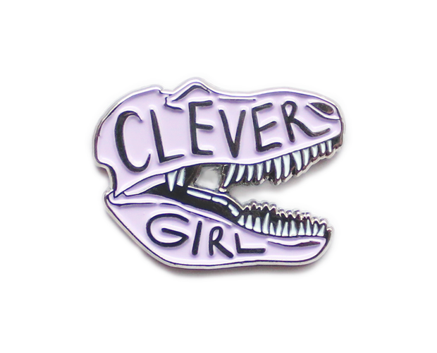 Clever girl enamel lapel pin