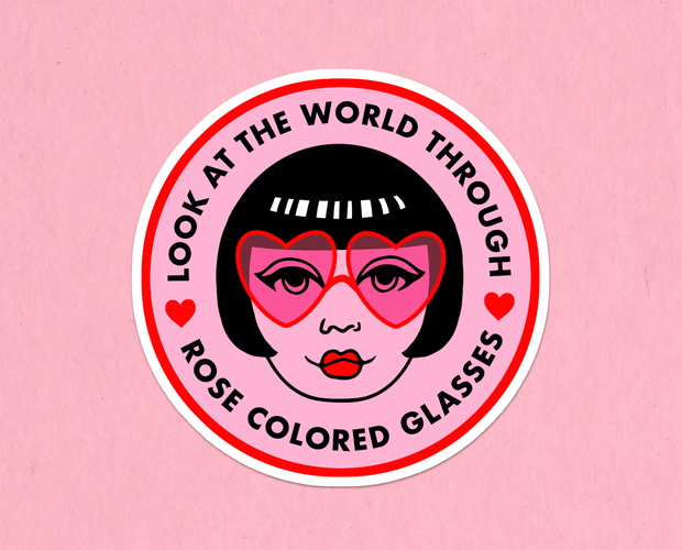 Rose colored glasses sticker