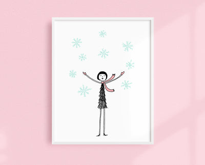 Snowflakes and Happiness art print