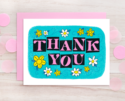 Thank You retro style greeting card