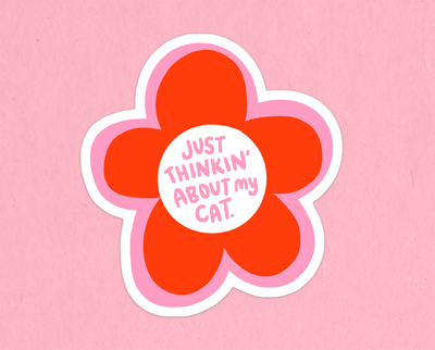 Thinkin' about my cat sticker