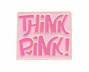 Pink enamel lapel pin