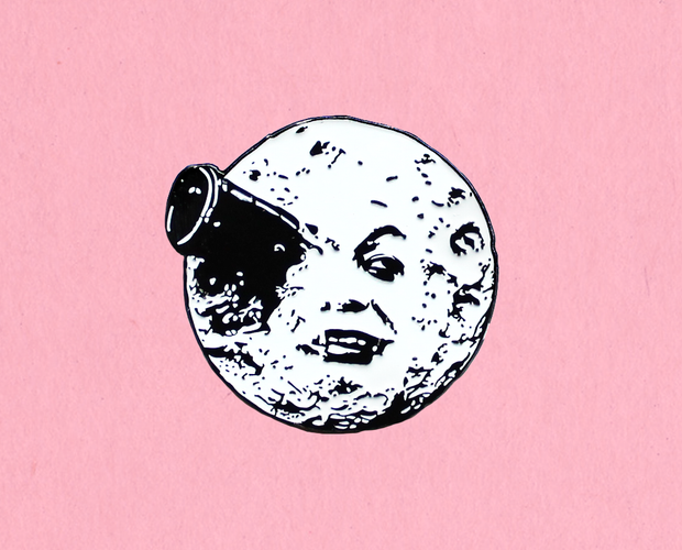 A Trip to the Moon enamel lapel pin