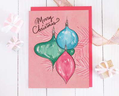 Vintage inspired ornament Christmas card
