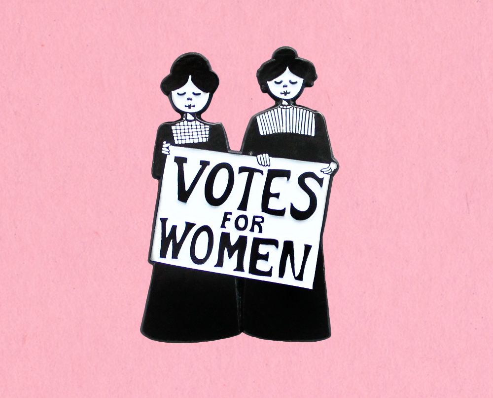 Votes for Women Button Pin - Gold Pack of 10
