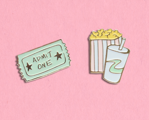 Movie enamel lapel pin set
