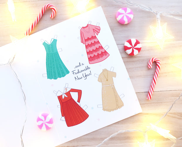 Paper doll Christmas card