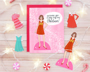 Paper doll Christmas card